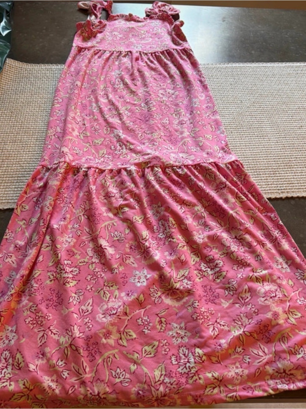 btween Pink Floral Tiered Maxi Dress for Kids BNWOT